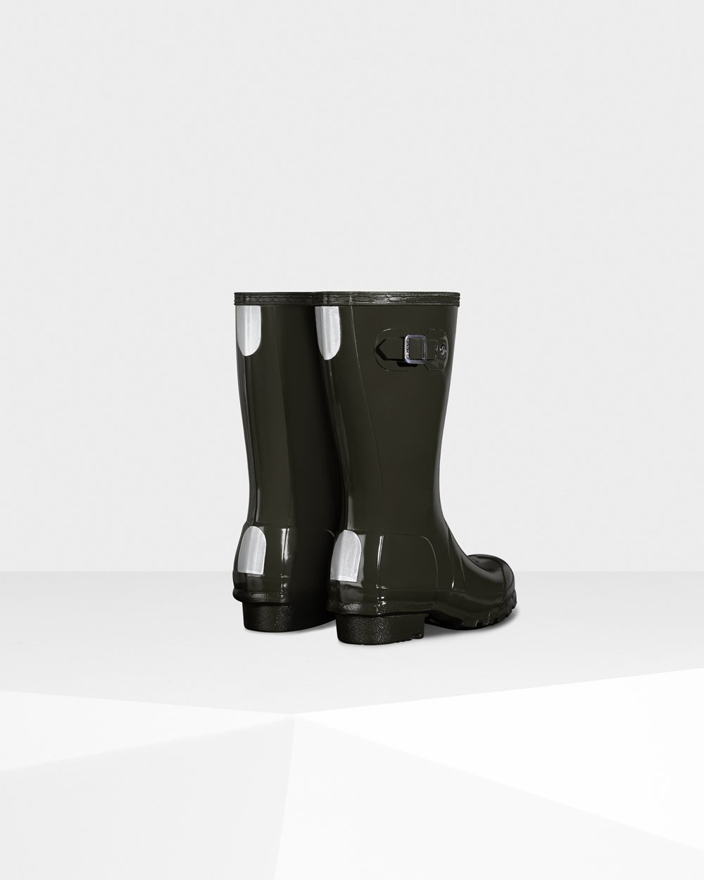 Hunter Niños Original Big Gloss - Botas de Lluvia Verde Oscuro Oliva - 437-QFKVBU